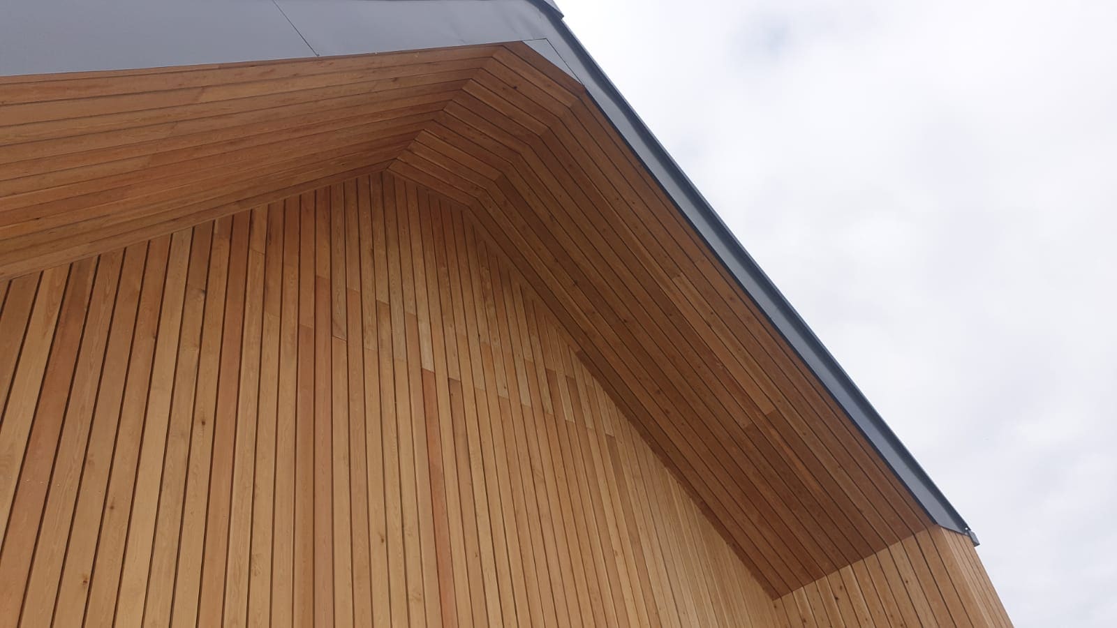 Larch cladding at the gable