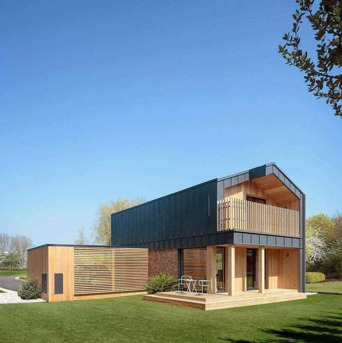 Timber and zinc clad home on an open plot
