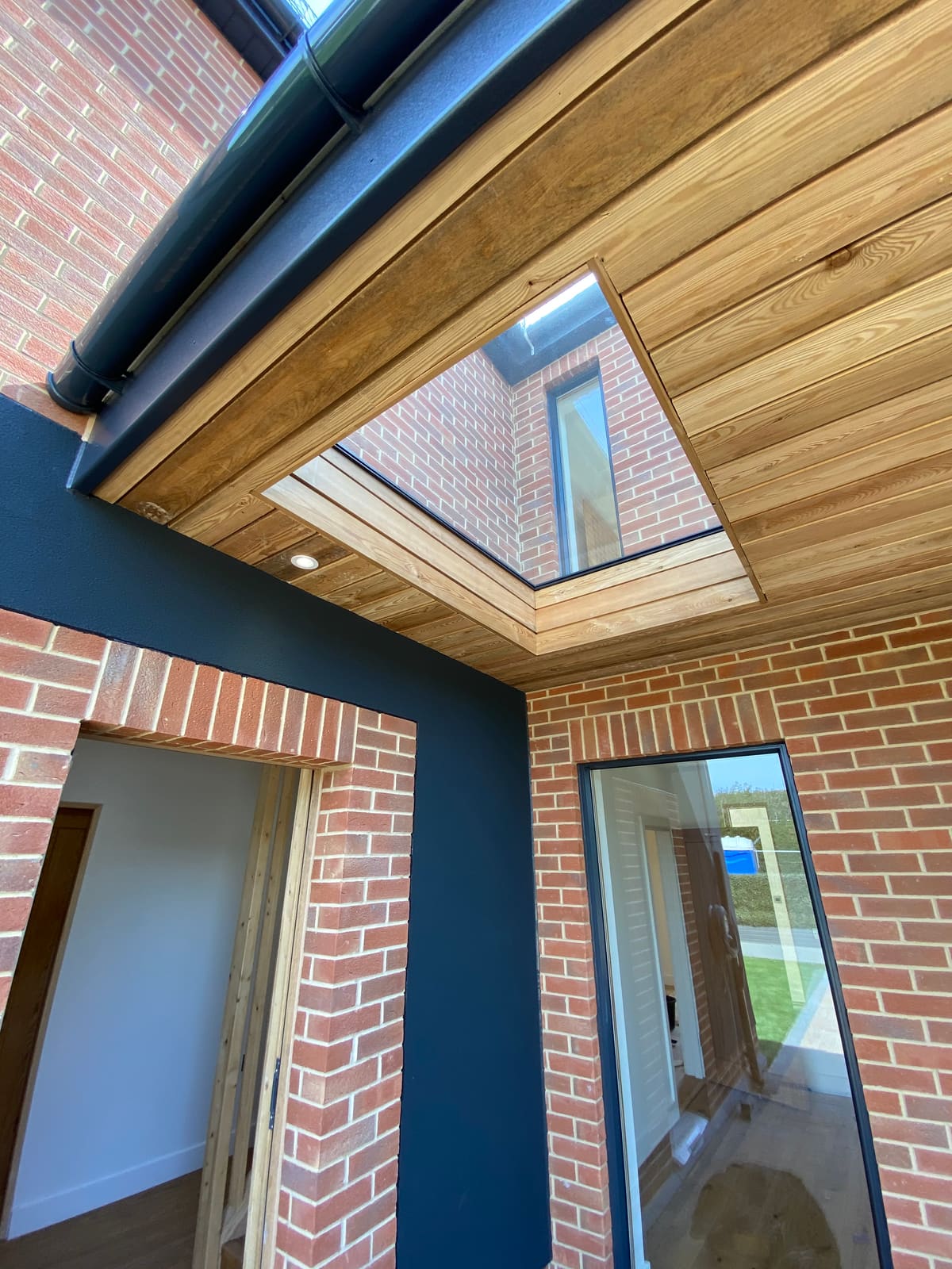 Timber soffit and brickwork detail